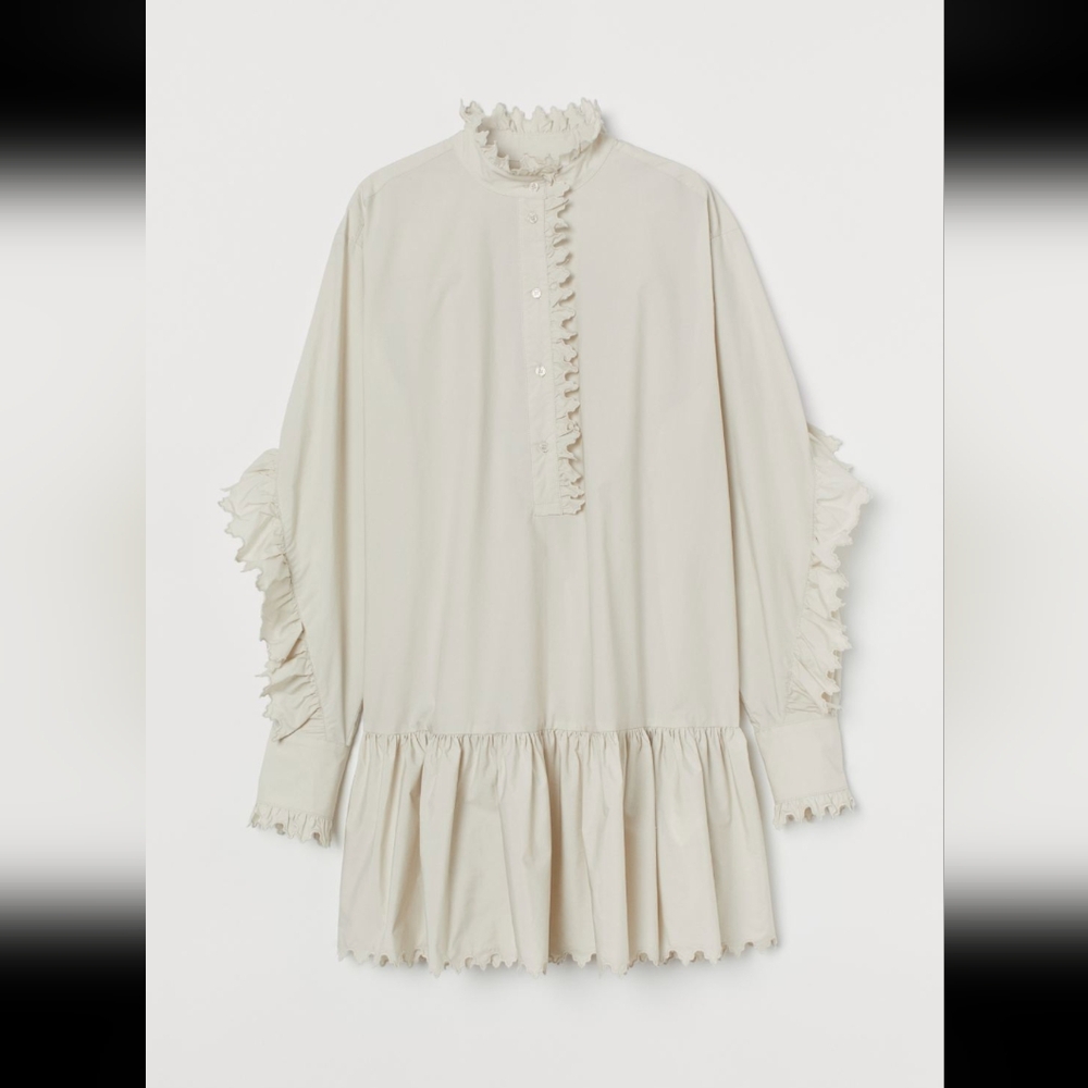 H&M ruffle-trimmet cotton tunic like NEW! Sold Out!!